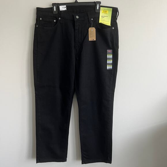 Levi's 541 Athletic Taper Jeans Black Denim Flex Stretch 38x30 NWT